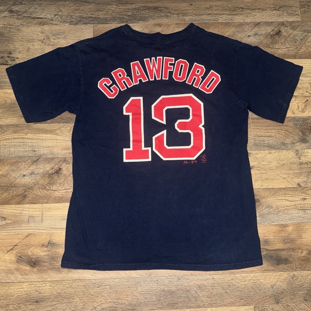 Boston Red Sox Majestic Crawford #13 Player Tee Navy Blue Size M